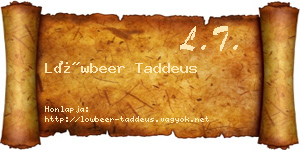 Löwbeer Taddeus névjegykártya